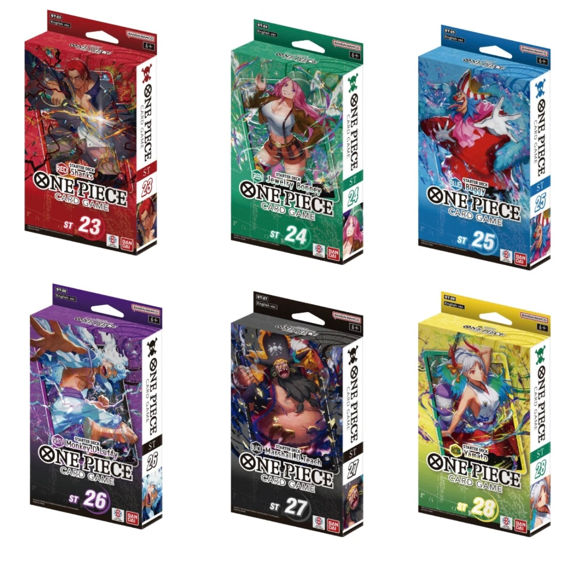 One Piece Card Game Starter Deck Bundle ST23 - ST28 - Englisch