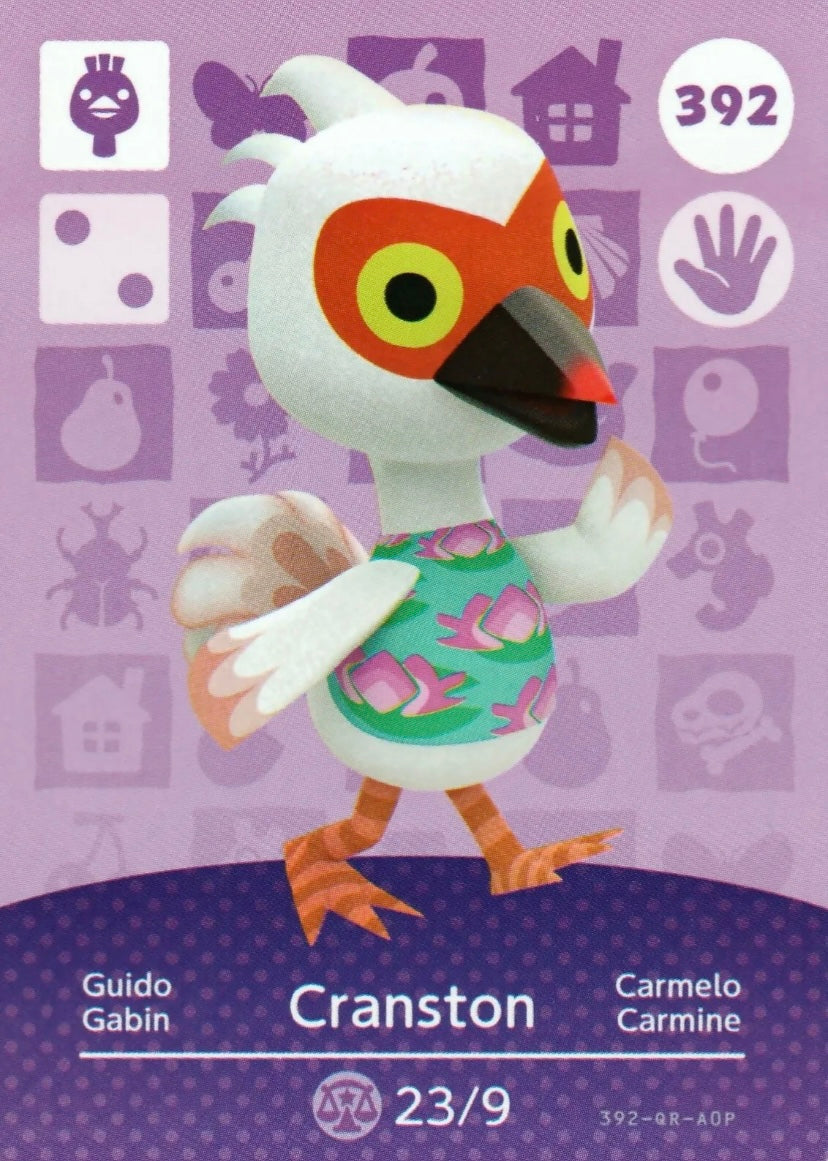 Animal Crossing Amiibo Karte Guido Cranston 392