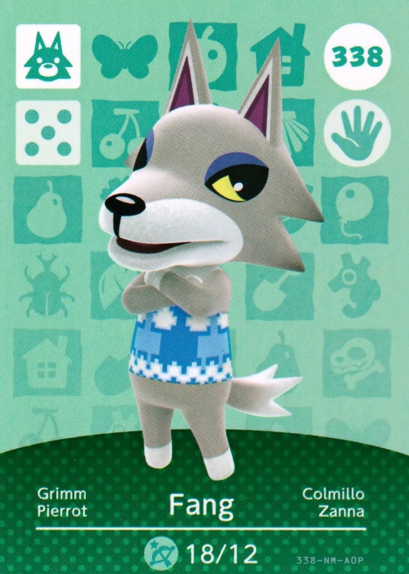 Animal Crossing Amiibo Karte Grimm Fang 338