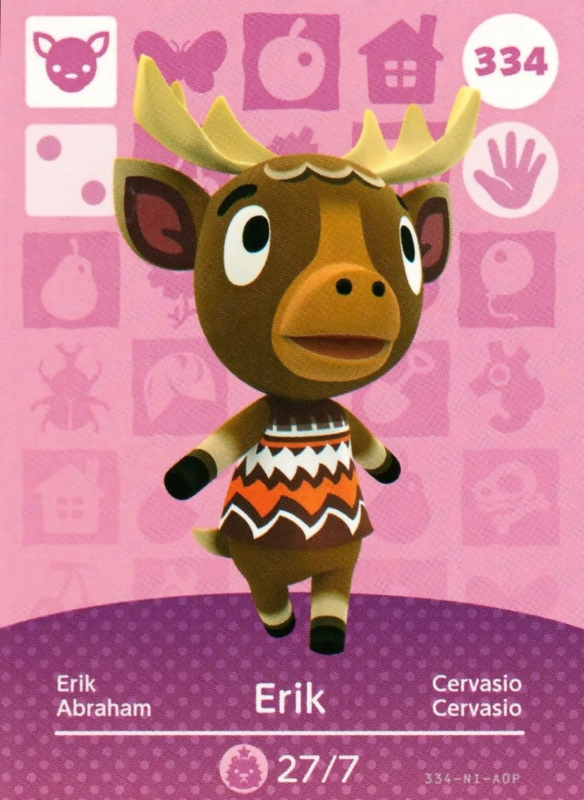 Animal Crossing Amiibo Karte Erik 334