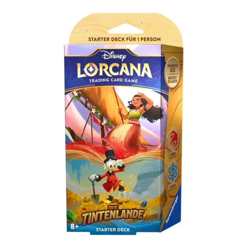 Disney Lorcana Trading Card Game Die Tintenlande Starter Deck Rubin/Saphir