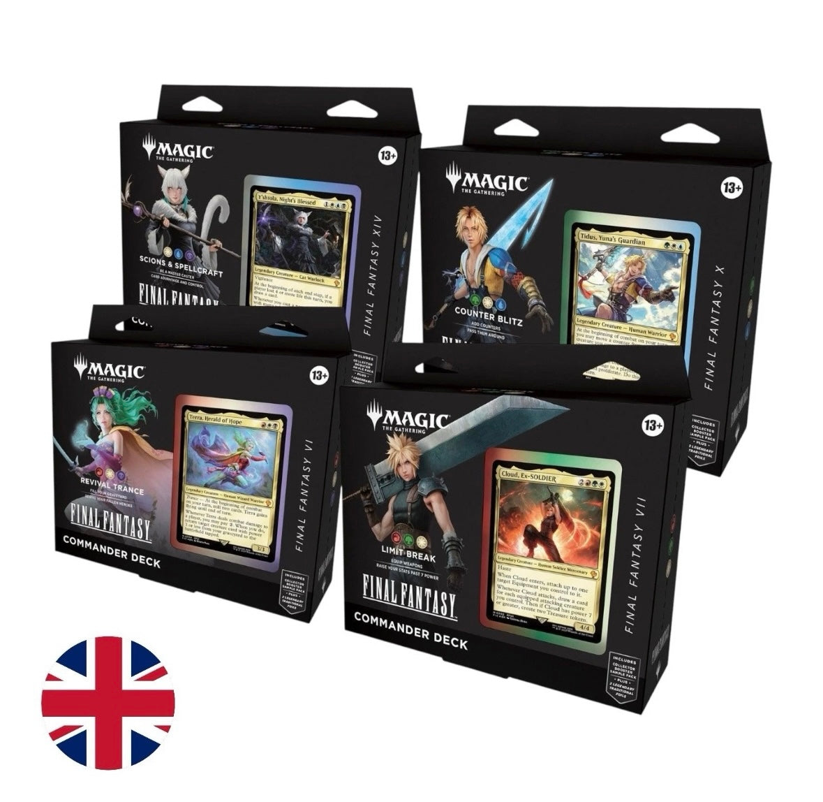 MTG - Magic The Gathering Final Fantasy Commander Deck Display (4 Decks) -Englisch