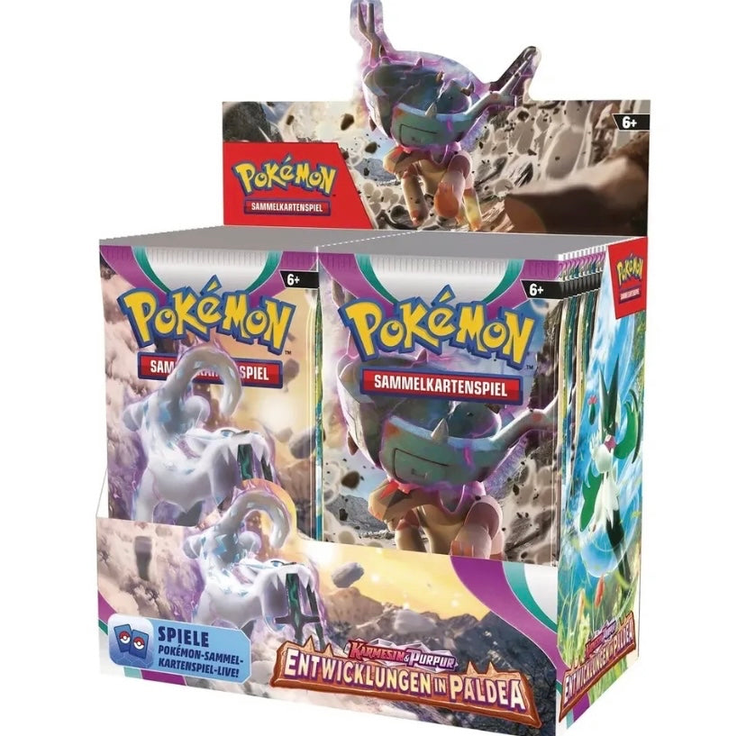 Pokémon Karmesin & Purpur Entwicklungen in Paldea Display (36 Booster Packs) Deutsch