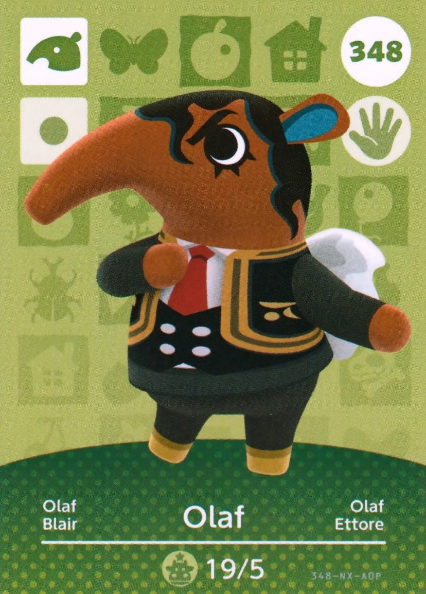 Animal Crossing Amiibo Karte Olaf 348