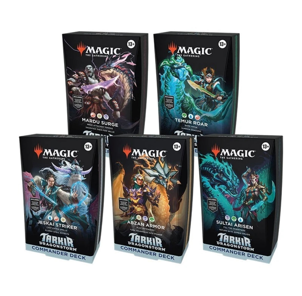 MTG - Magic The Gathering Tarkir Dragonstorm Commander Deck Display - Englisch (5 Decks)