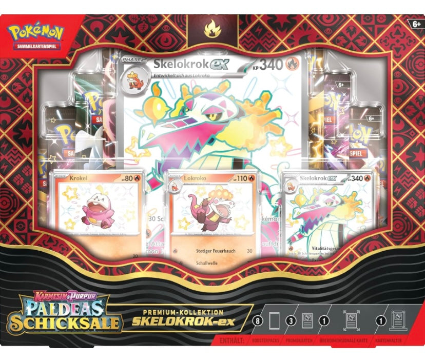 Pokémon Karmesin & Purpur Paldeas Schicksale Premium Kollektion Skelokrok-ex DE