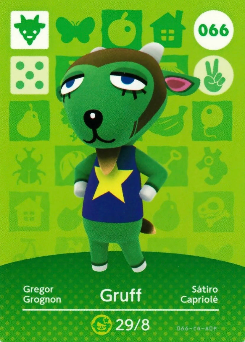 Animal Crossing Amiibo Karte Gregor 066