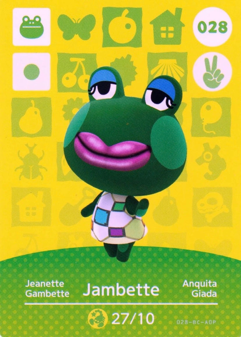 Animal Crossing Amiibo Karte Jeanette 028