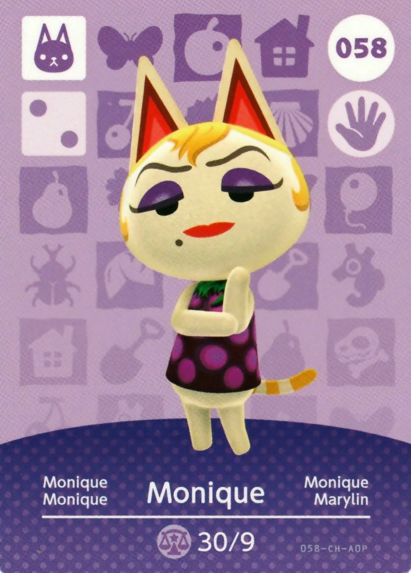 Animal Crossing Amiibo Karte Monique 058