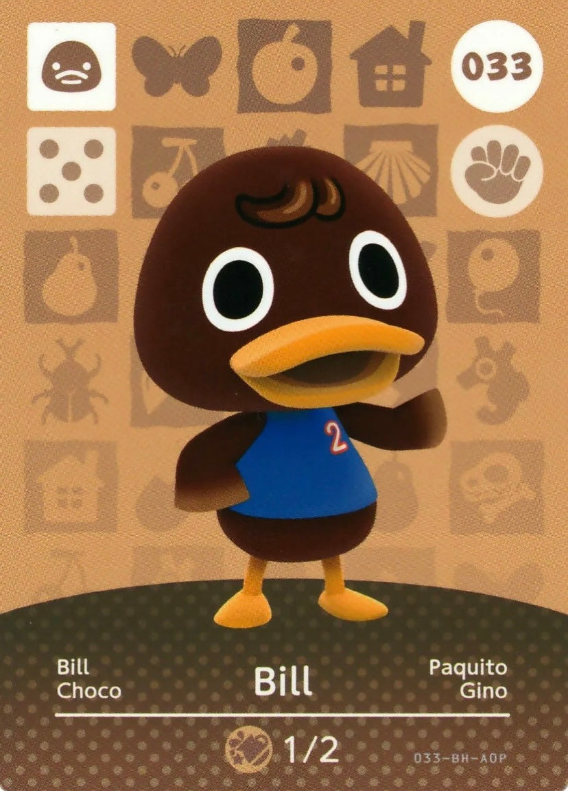 Animal Crossing Amiibo Karte Bill 033