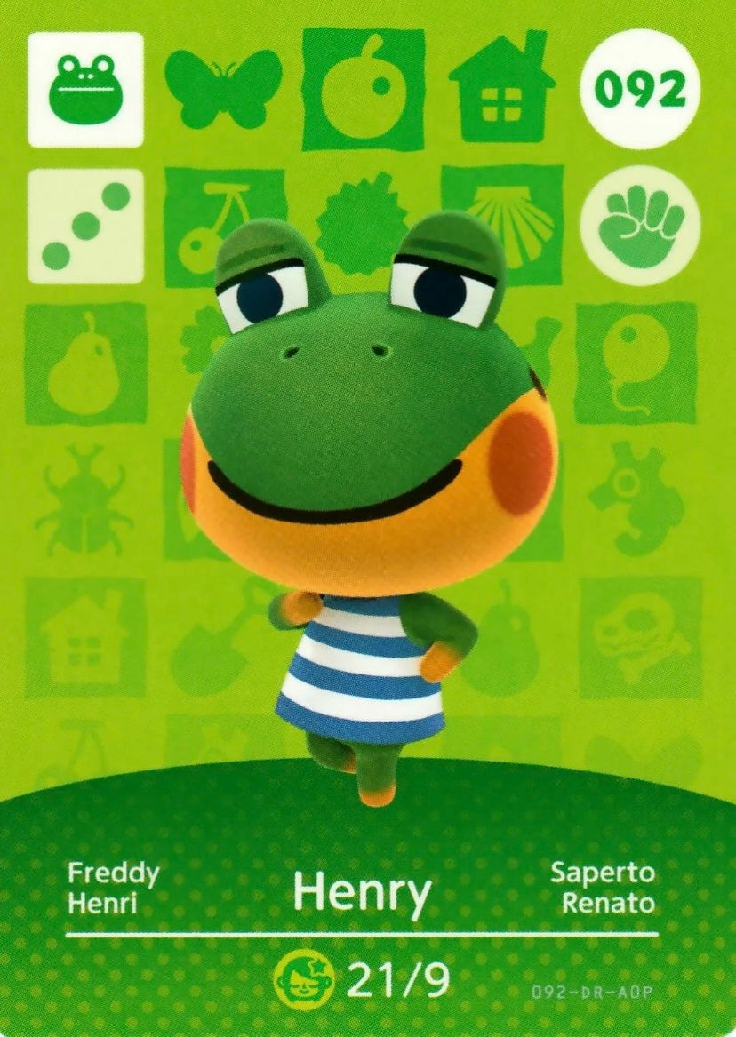 Animal Crossing Amiibo Karte Freddy 092