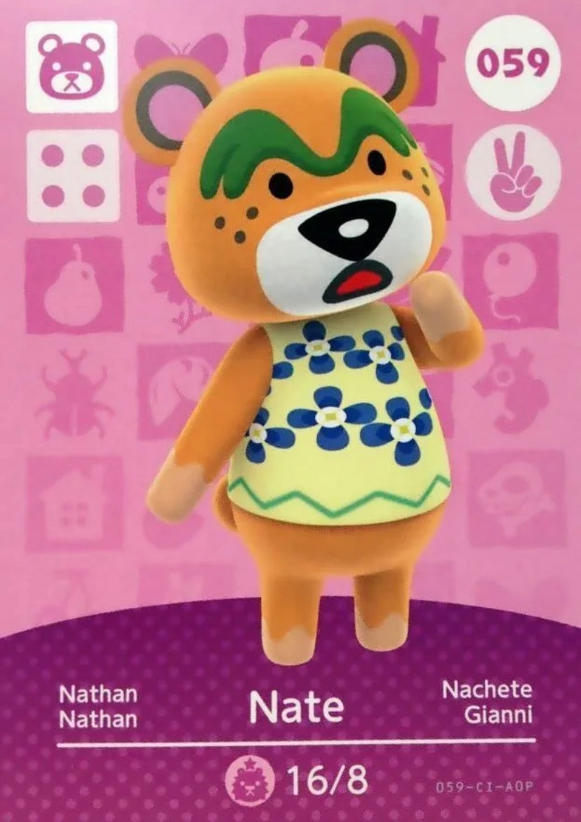 Animal Crossing Amiibo Karte Nathan 059